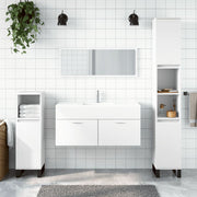 Badkamerkast met spiegel 100x38,5x46 cm wit bewerkt hout