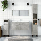 Bathroom cabinet with mirror, treated wood, concrete gray