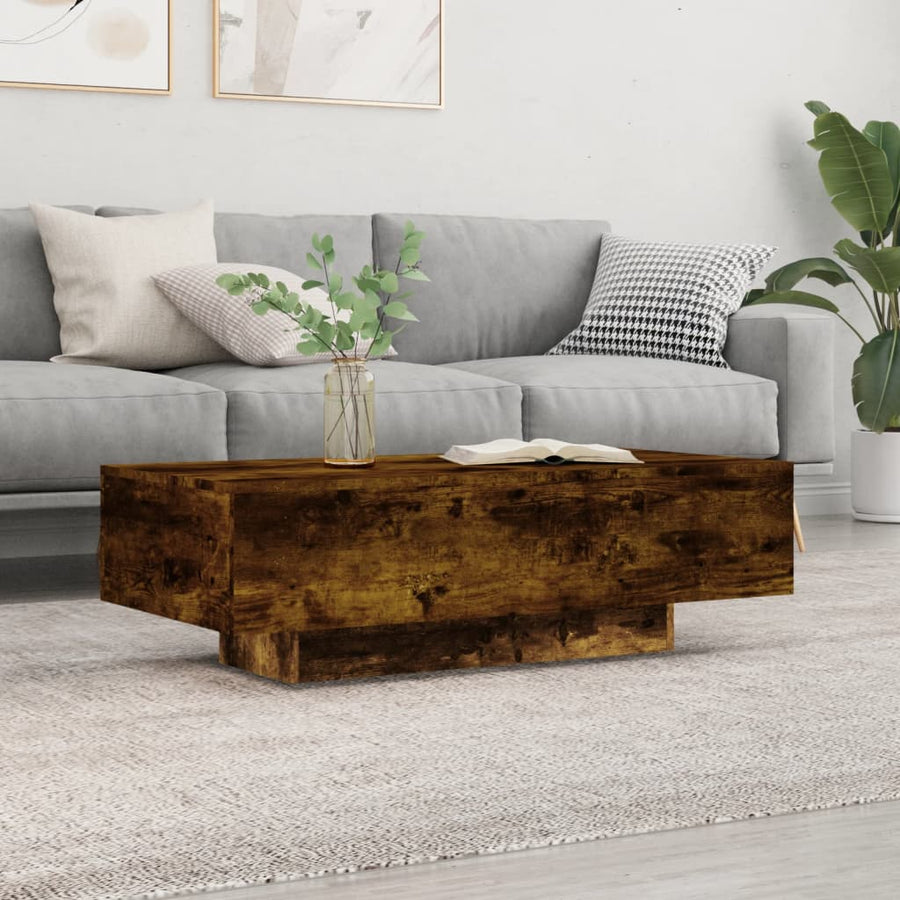 Salontafel 00X49,5X3 Cm Bewerkt Hout Kleurig Gerookt eiken