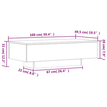Salontafel 00X49,5X3 Cm Bewerkt Hout Eikenkleur Grijs sonoma