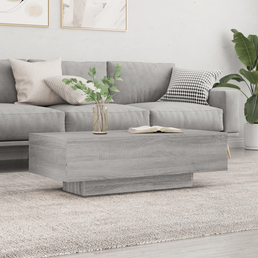 Salontafel 00X49,5X3 Cm Bewerkt Hout Eikenkleur Grijs sonoma