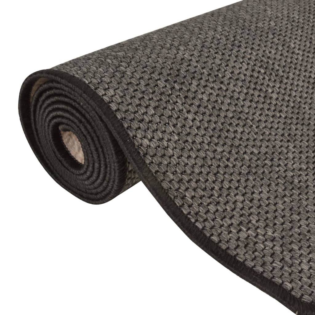 Tapijtloper Sisal-Look Kleurig 50 x 200 cm Antraciet