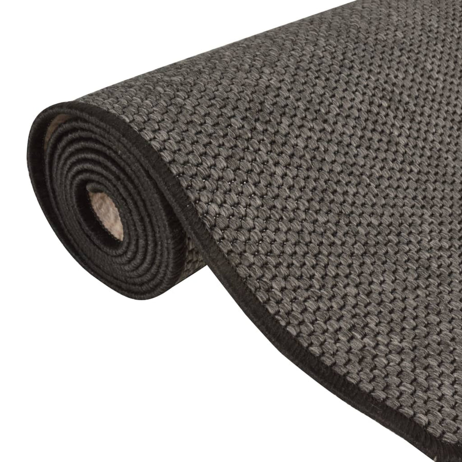 Tapijtloper Sisal-Look Kleurig 50 x 200 cm Antraciet