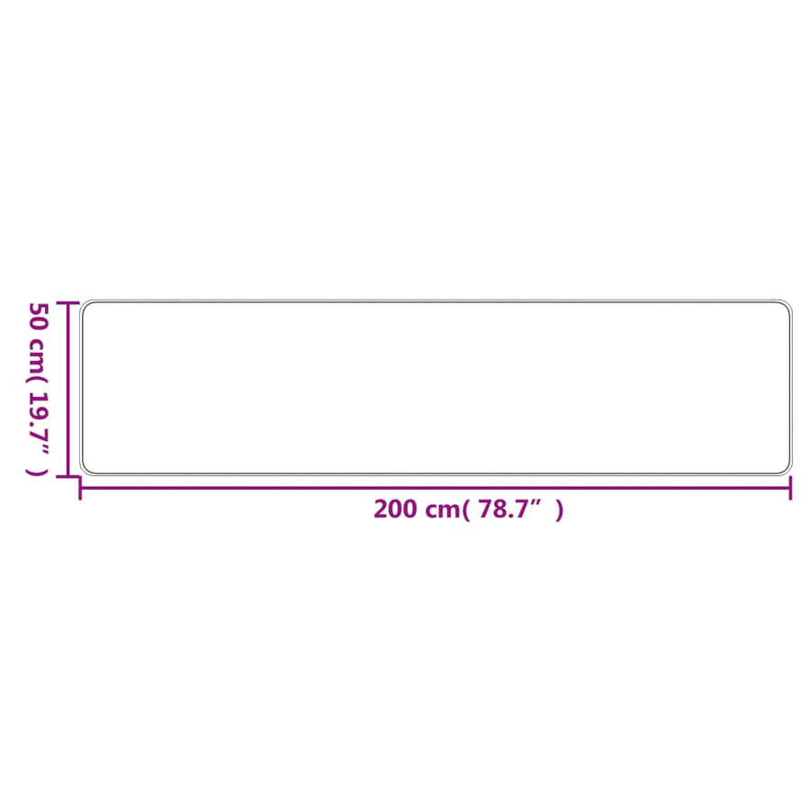 Tapijtloper Sisal-Look Kleurig 50 x 200 cm Antraciet
