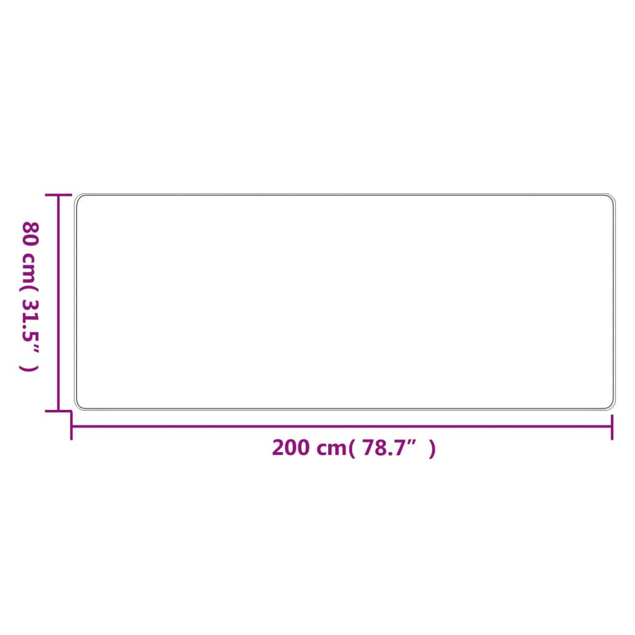 Tapijtloper 80X200 Cm Sisal-Look Antracietkleurig