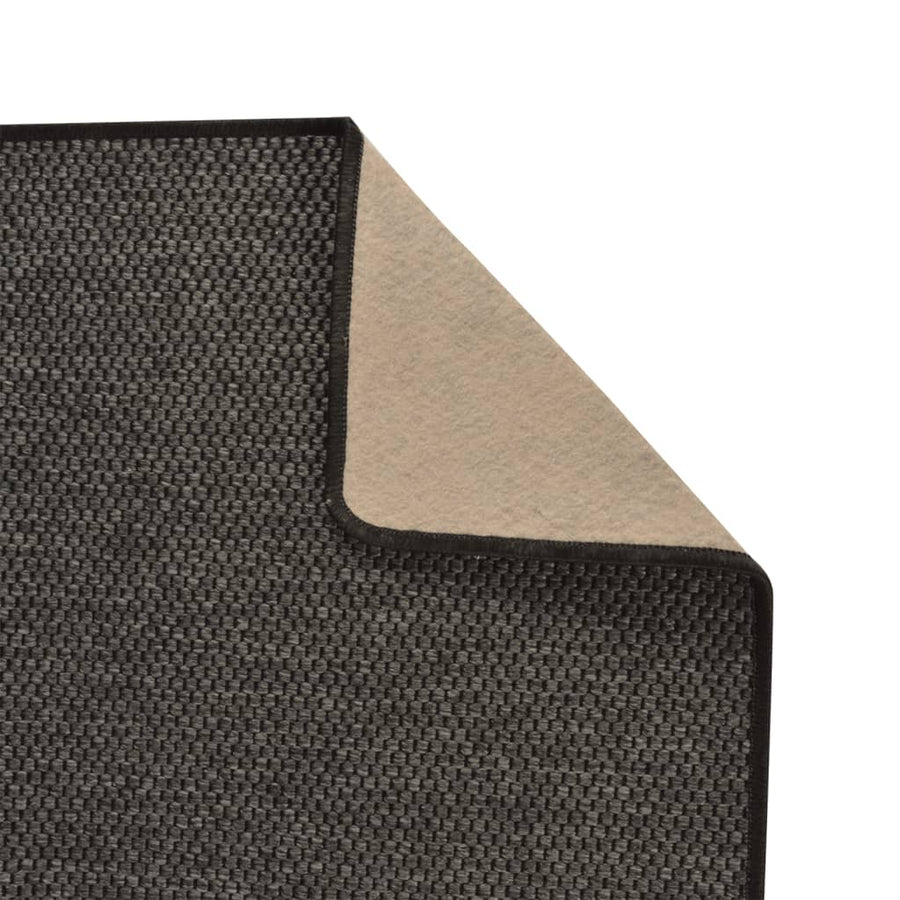 Tapijtloper Sisal-Look Kleurig 80 x 250 cm Antraciet