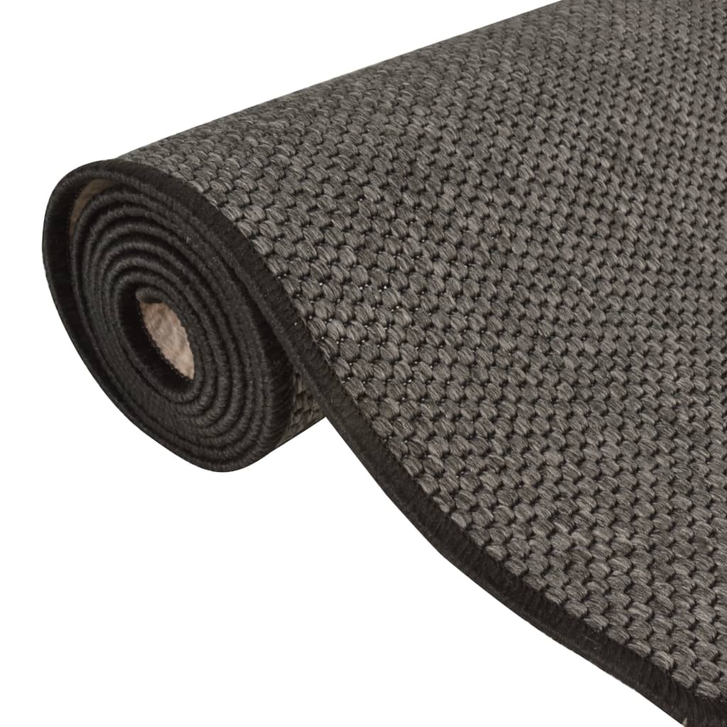 Tapijtloper Sisal-Look Kleurig 80 x 250 cm Antraciet