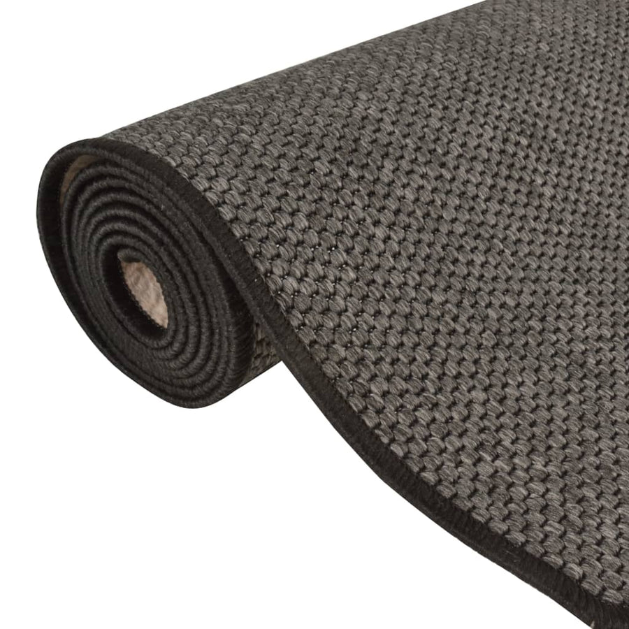 Tapijtloper Sisal-Look Kleurig 80 x 250 cm Antraciet