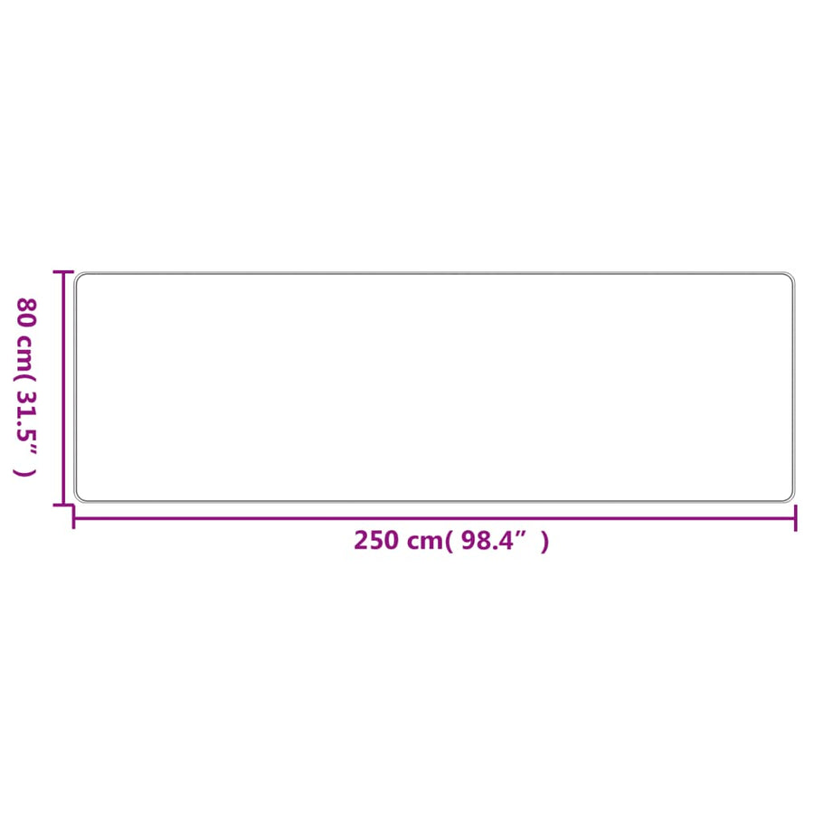 Tapijtloper Sisal-Look Kleurig 80 x 250 cm Antraciet