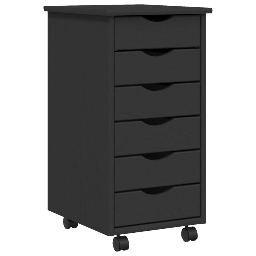 Ladekast Moss Verrijdbaar Massief Grenenhout 34 x 39 x 65.5 cm Grijs
