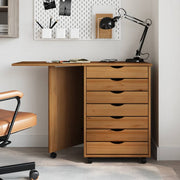 Ladekast met bureau massief grenen honingbruin 105,5x39x74,5 cm