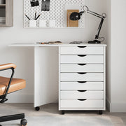 Ladekast met bureau 105,5x39x74,5 cm massief grenenhout wit