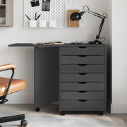 Ladekast met bureau 105,5x39x74,5 cm massief grenenhout grijs