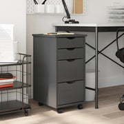 Ladekast MOSS verrijdbaar massief grenenhout grijs 34x39x65.5 cm
