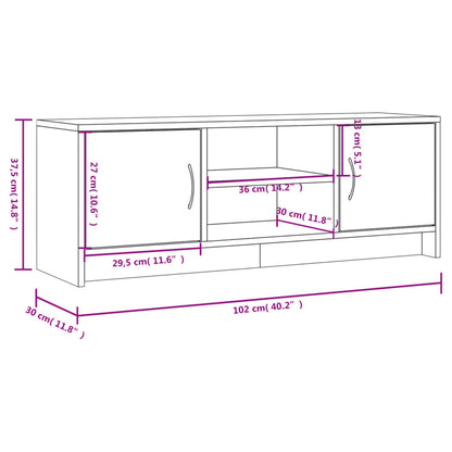 Tv-Meubel 02X30X37,5 Cm Bewerkt Hout Betongrijs