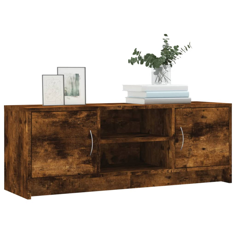 Tv-Meubel 02X30X37,5 Cm Bewerkt Hout Kleurig Gerookt eiken