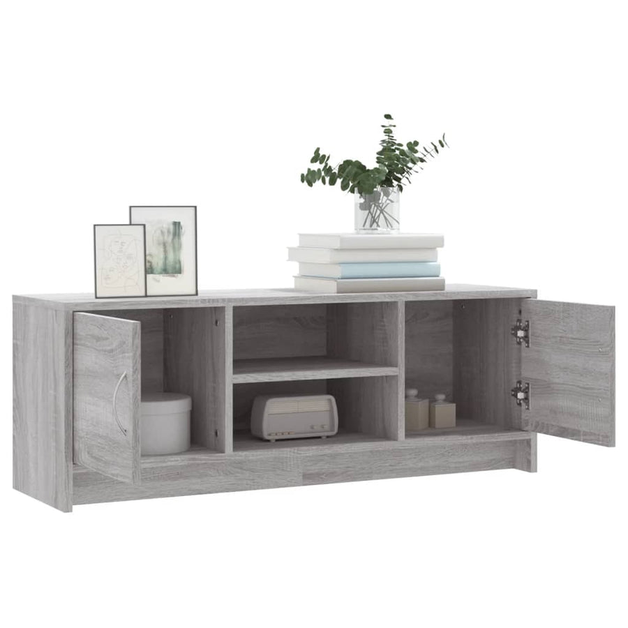Tv-Meubel 02X30X37,5 Cm Bewerkt Hout Eikenkleurig Grijs sonoma