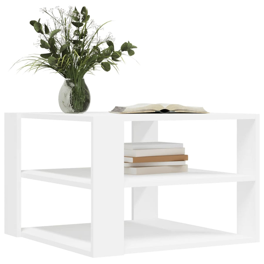 Salontafel 59,5X59,5X40 Cm Bewerkt Hout Wit