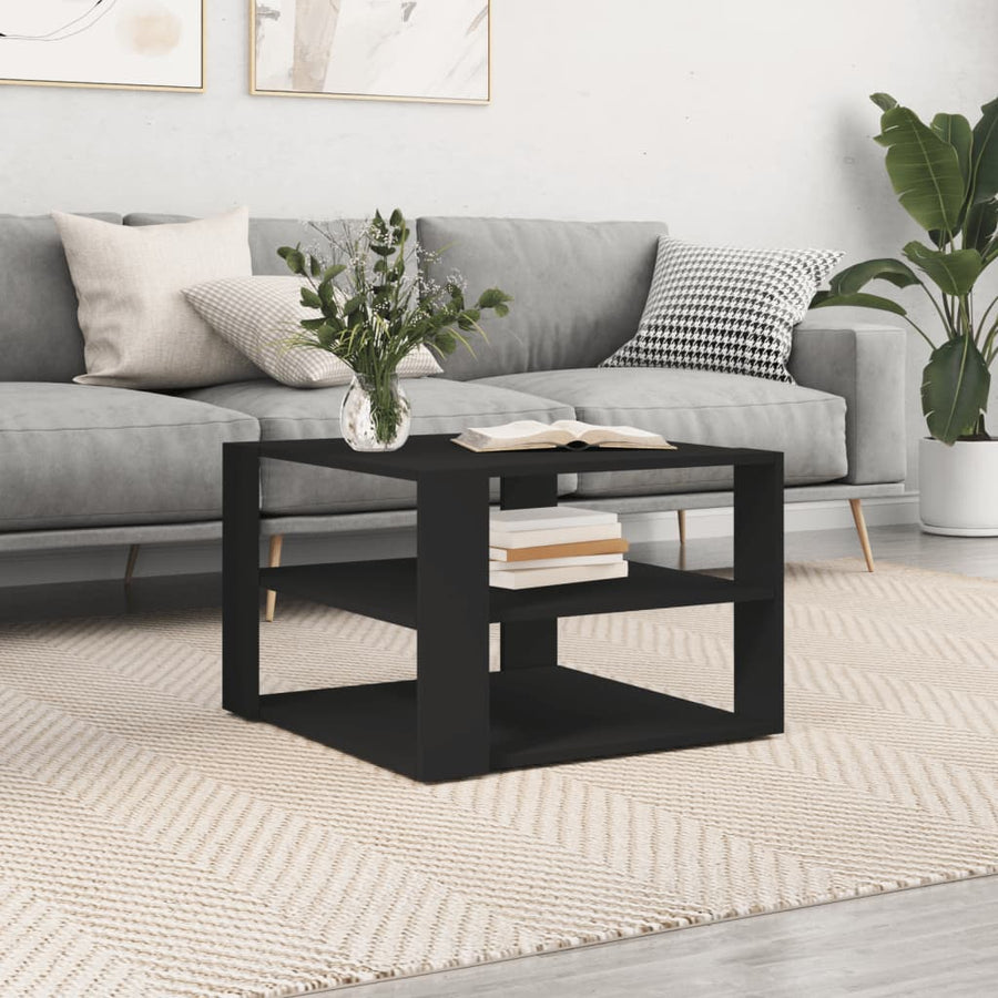 Salontafel 59,5X59,5X40 Cm Bewerkt Hout Zwart