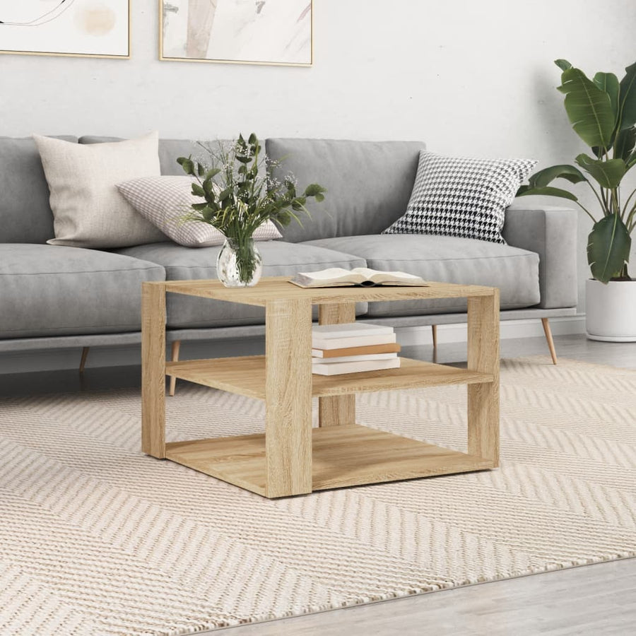 Salontafel 59,5X59,5X40 Cm Bewerkt Hout Kleurig Sonoma eiken