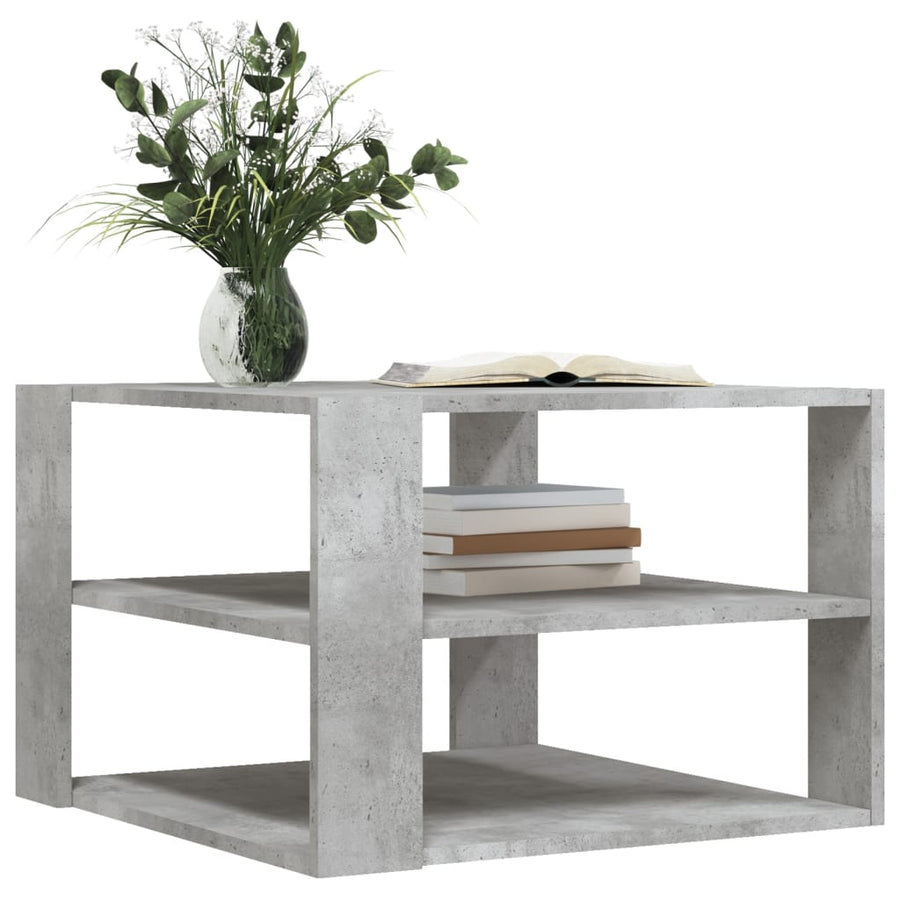 Salontafel 59,5X59,5X40 Cm Bewerkt Hout Betongrijs