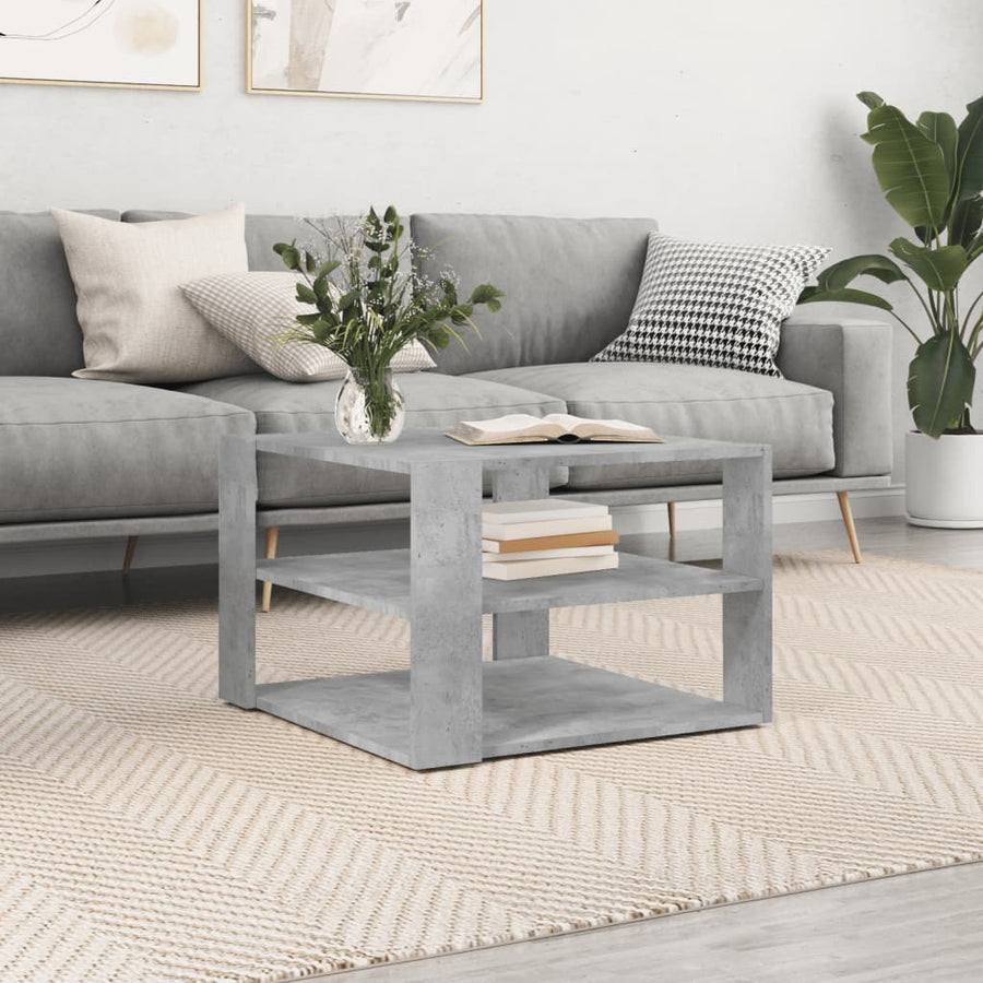 Salontafel 59,5X59,5X40 Cm Bewerkt Hout Betongrijs