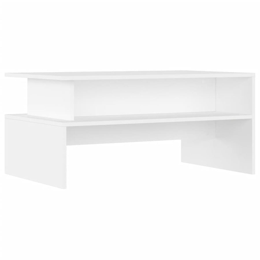 Salontafel 90X55X42,5 Cm Bewerkt Hout Wit