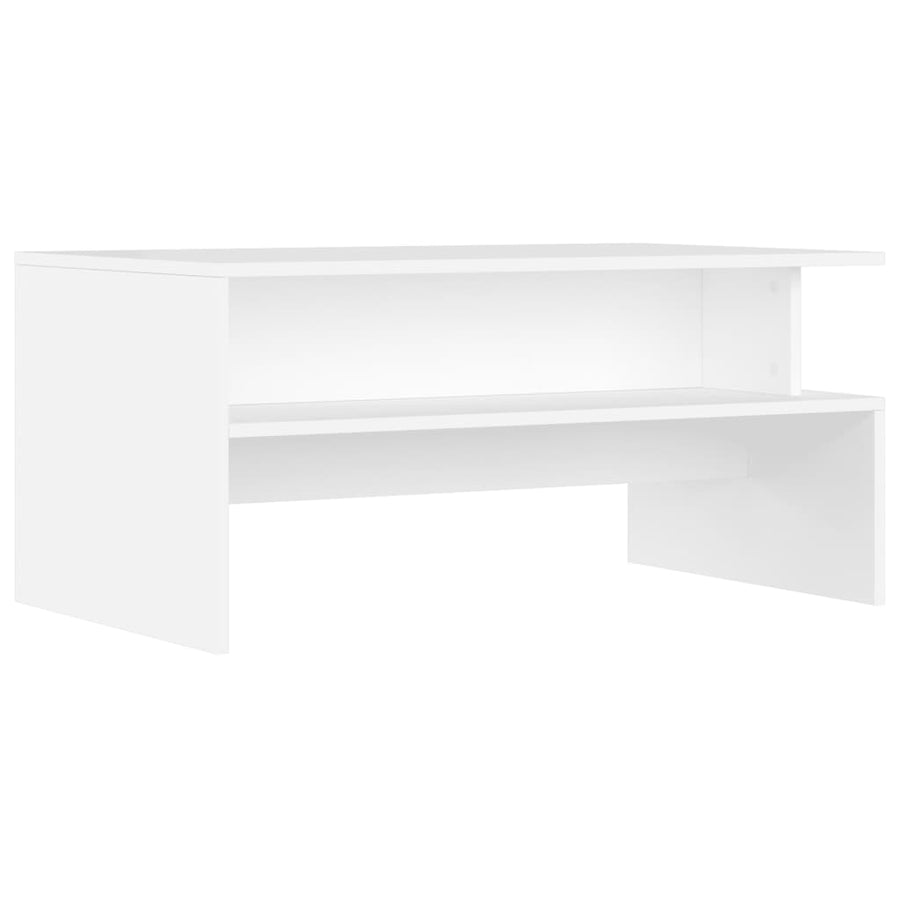 Salontafel 90X55X42,5 Cm Bewerkt Hout Wit