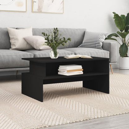 Salontafel 90X55X42,5 Cm Bewerkt Hout Zwart