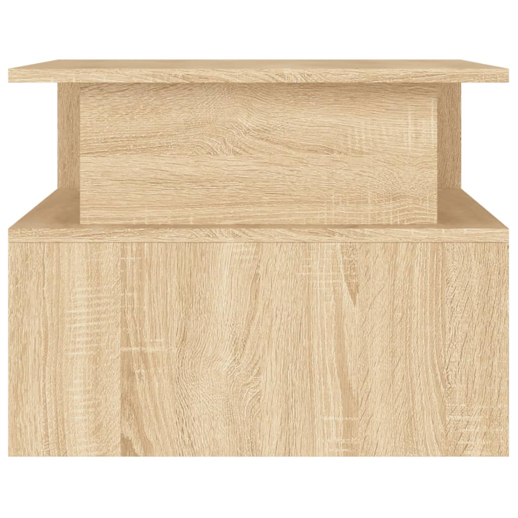Salontafel 90X55X42,5 Cm Bewerkt Hout Sonoma Eikenkleurig Hoogglans wit