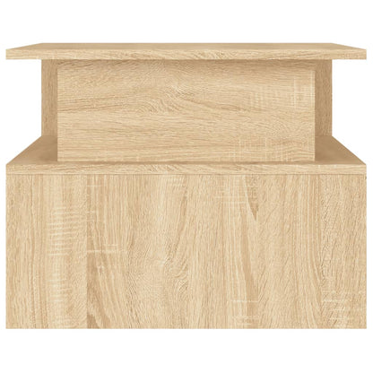 Salontafel 90X55X42,5 Cm Bewerkt Hout Sonoma Eikenkleurig Hoogglans wit