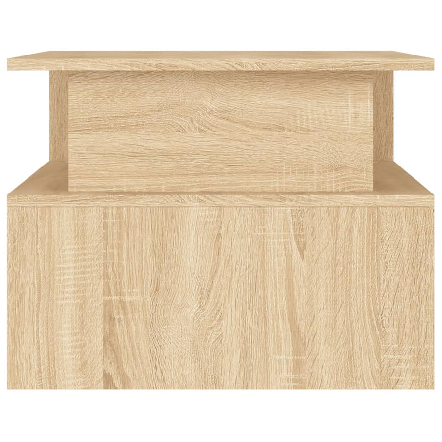 Salontafel 90X55X42,5 Cm Bewerkt Hout Sonoma Eikenkleurig Hoogglans wit
