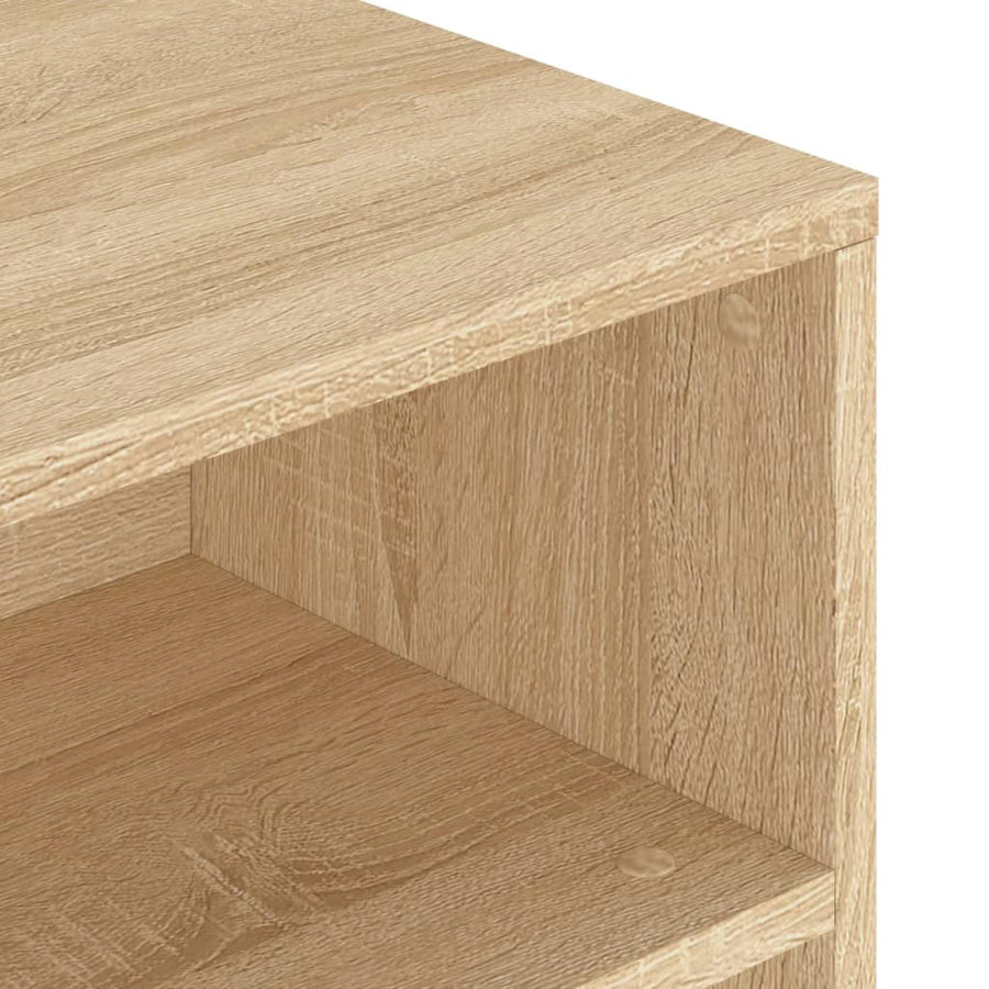 Salontafel 90X55X42,5 Cm Bewerkt Hout Sonoma Eikenkleurig Hoogglans wit