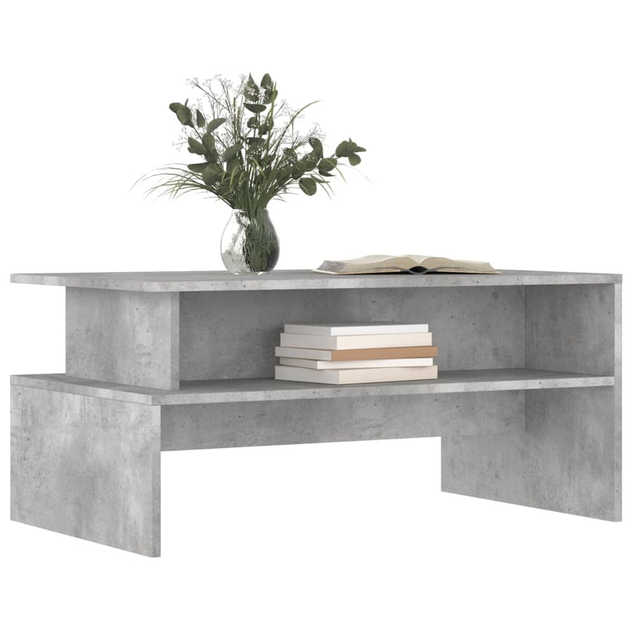 Salontafel 90X55X42,5 Cm Bewerkt Hout Betongrijs Sonoma eiken