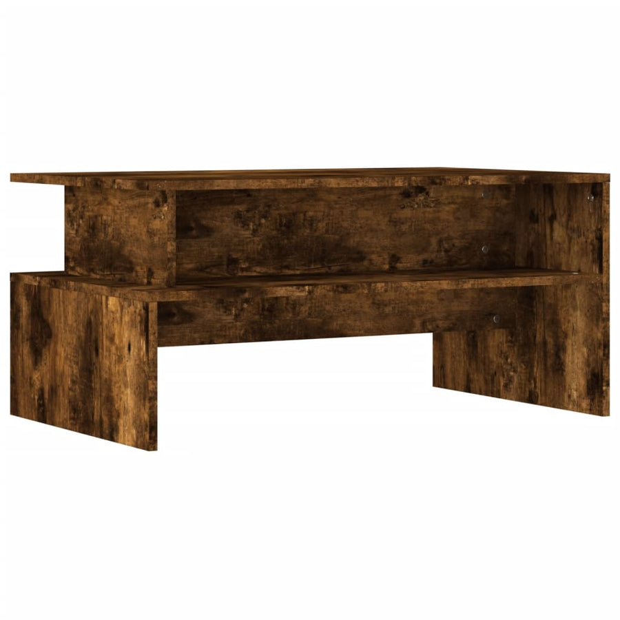 Salontafel 90x55x42,5 cm bewerkt hout gerookt eikenkleurig