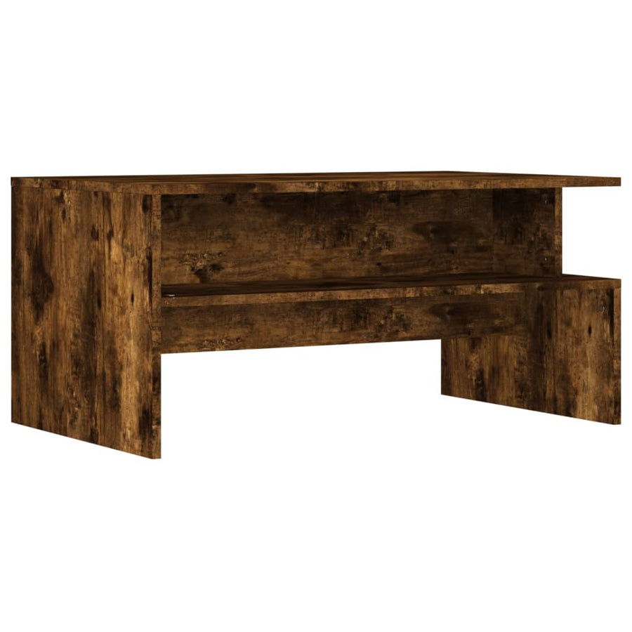 Salontafel 90x55x42,5 cm bewerkt hout gerookt eikenkleurig