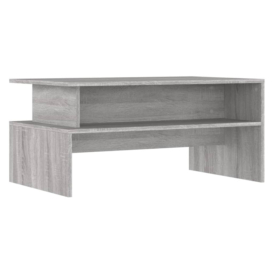 Salontafel 90X55X42,5 Cm Bewerkt Hout Eikenkleur Grijs sonoma