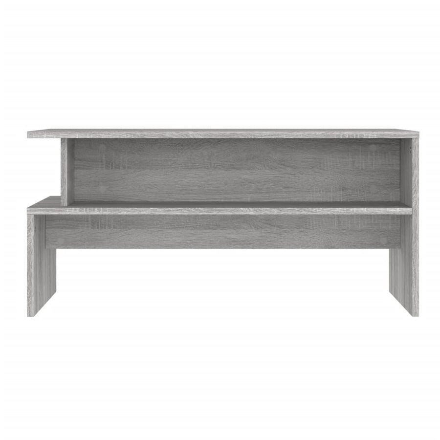 Salontafel 90X55X42,5 Cm Bewerkt Hout Eikenkleur Grijs sonoma
