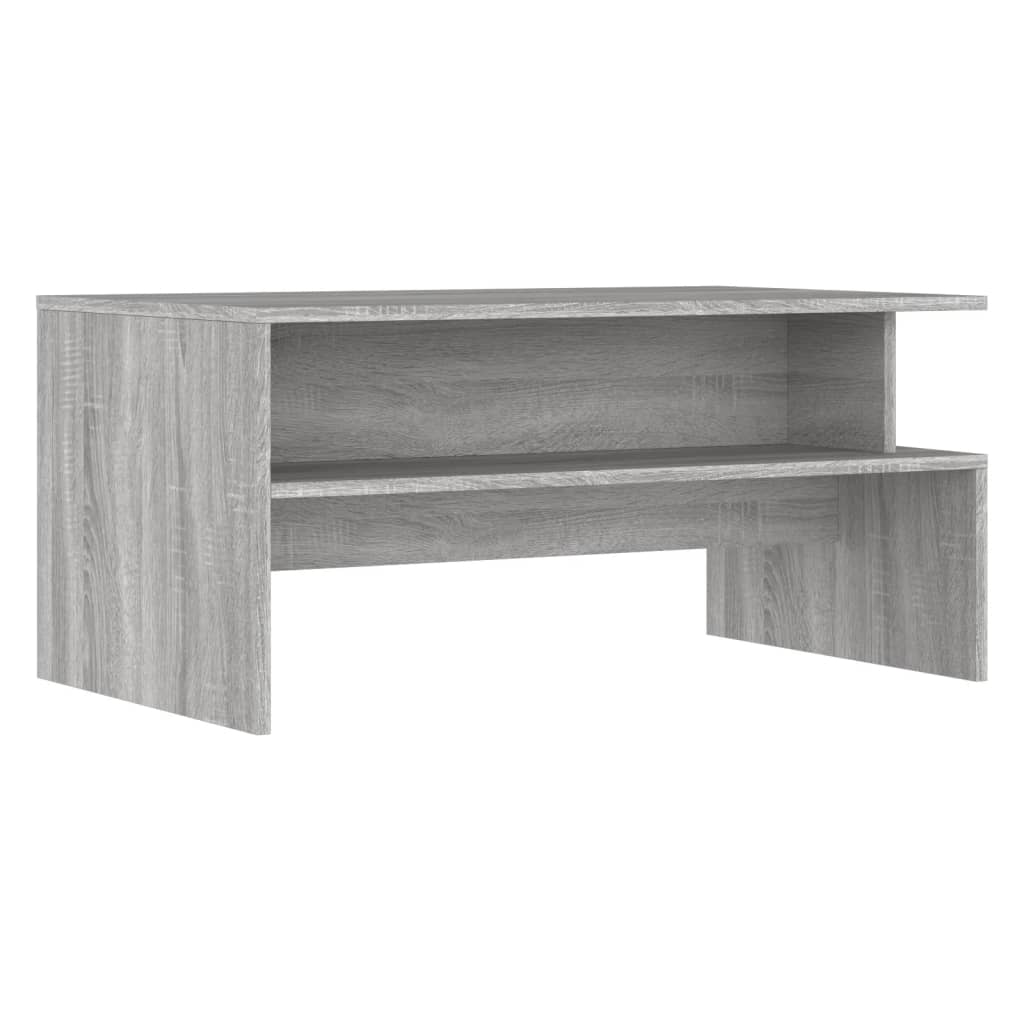 Salontafel 90X55X42,5 Cm Bewerkt Hout Eikenkleur Grijs sonoma