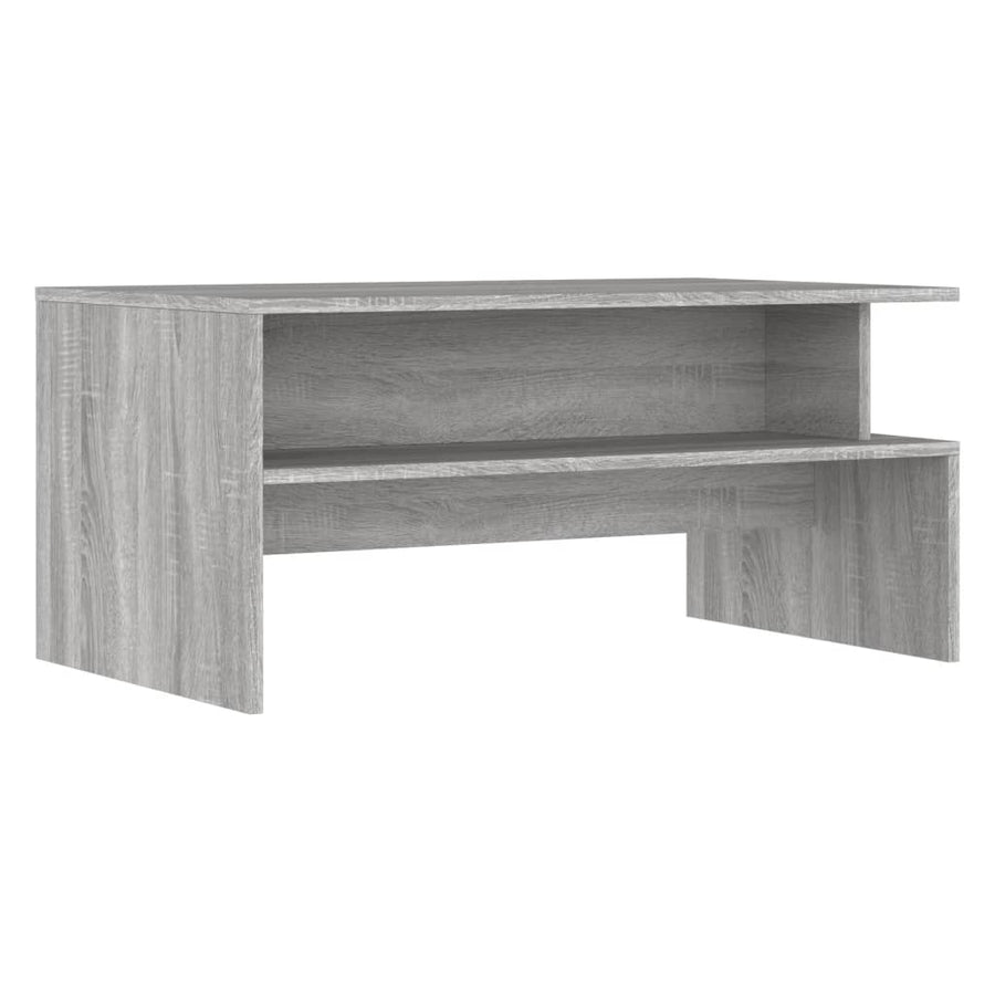 Salontafel 90X55X42,5 Cm Bewerkt Hout Eikenkleur Grijs sonoma
