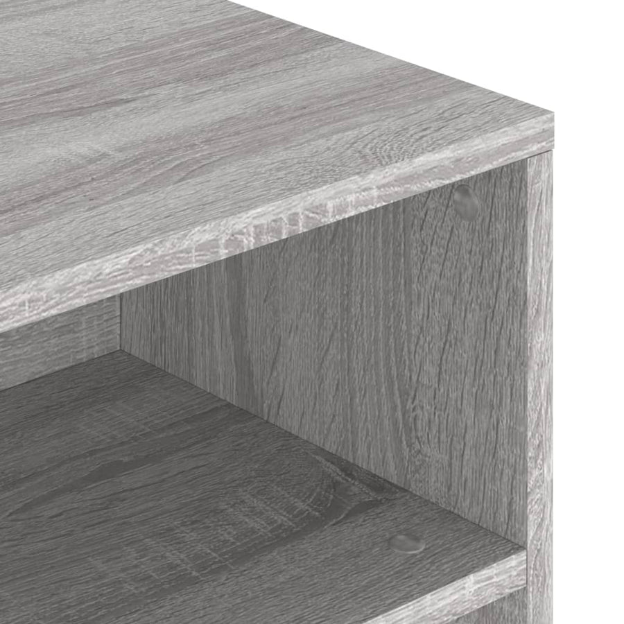 Salontafel 90X55X42,5 Cm Bewerkt Hout Eikenkleur Grijs sonoma