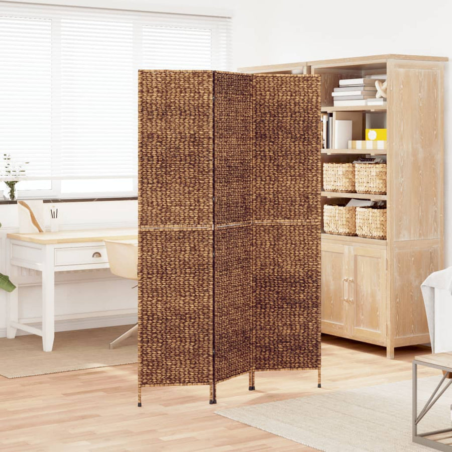 Kamerscherm Met 3 Panelen Waterhyacint 122 x 180 cm Bruin