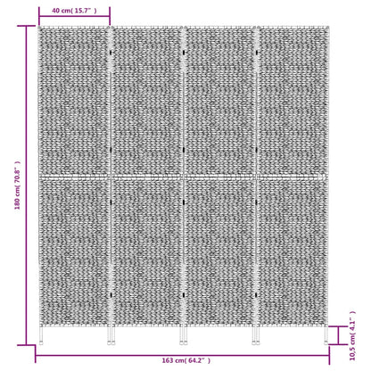 Kamerscherm Met 4 Panelen 163X180 Cm Waterhyacint