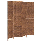 4-Panel Room Divider 163x180 cm Water Hyacinth Brown