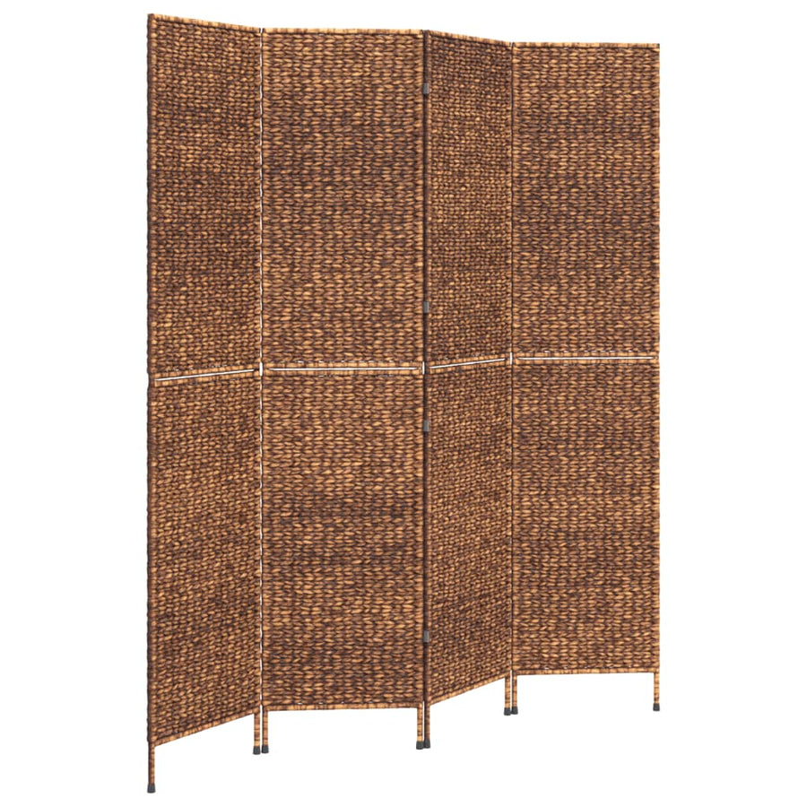 Kamerscherm Met 4 Panelen 163X180 Cm Waterhyacint Bruin