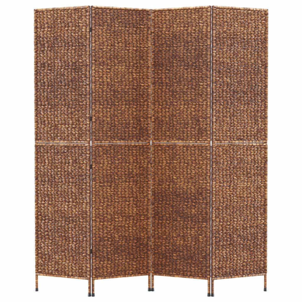 Kamerscherm Met 4 Panelen 163X180 Cm Waterhyacint Bruin