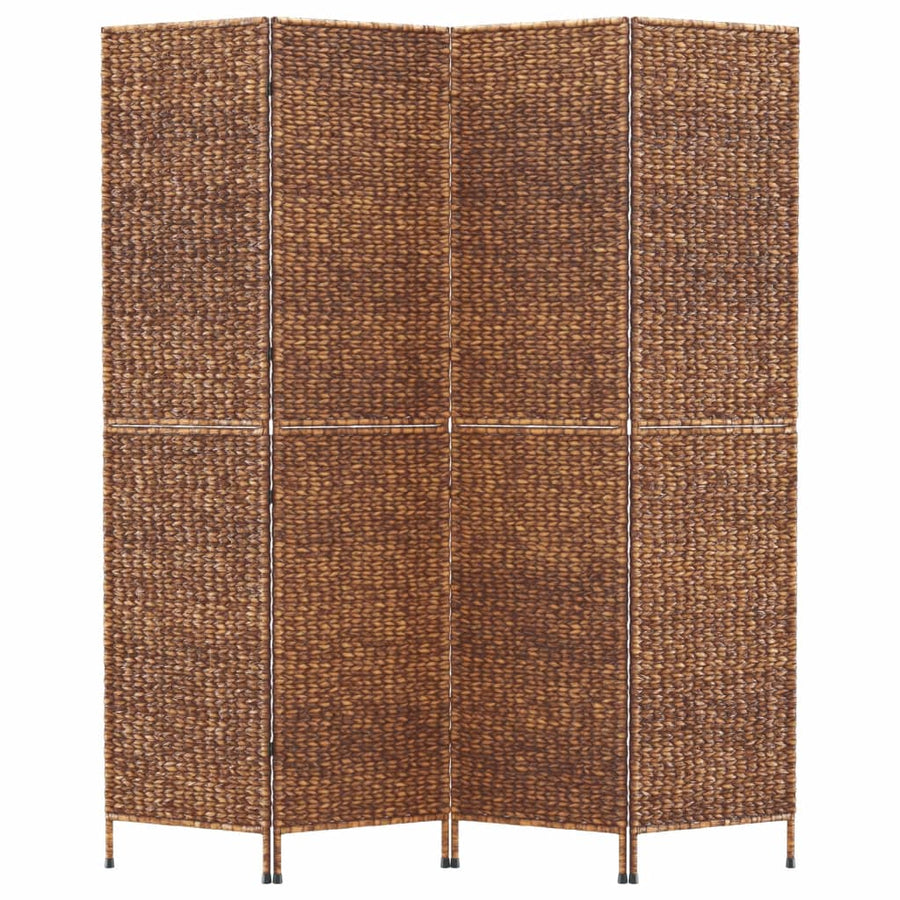 Kamerscherm Met 4 Panelen 163X180 Cm Waterhyacint Bruin