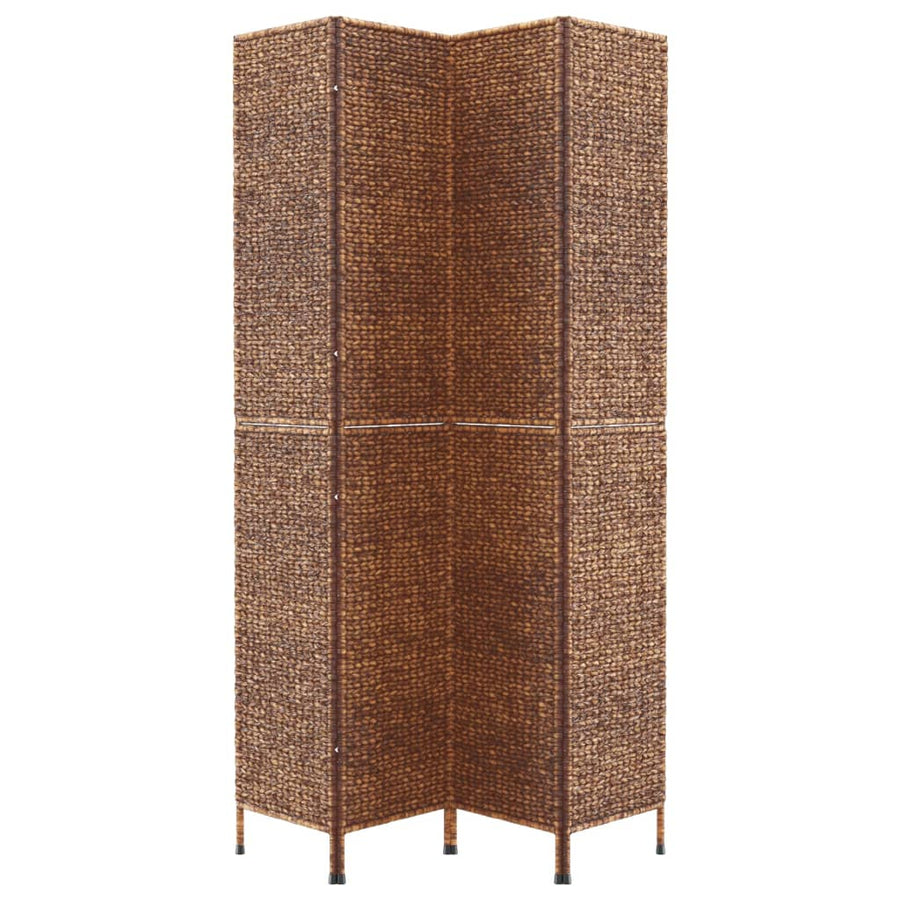Kamerscherm Met 4 Panelen 163X180 Cm Waterhyacint Bruin