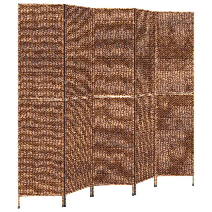 Kamerscherm Met 5 Panelen 205X180 Cm Waterhyacint Bruin