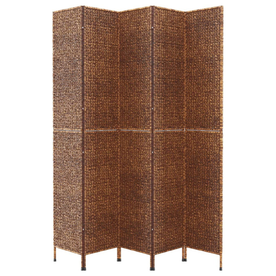 Kamerscherm Met 5 Panelen 205X180 Cm Waterhyacint Bruin